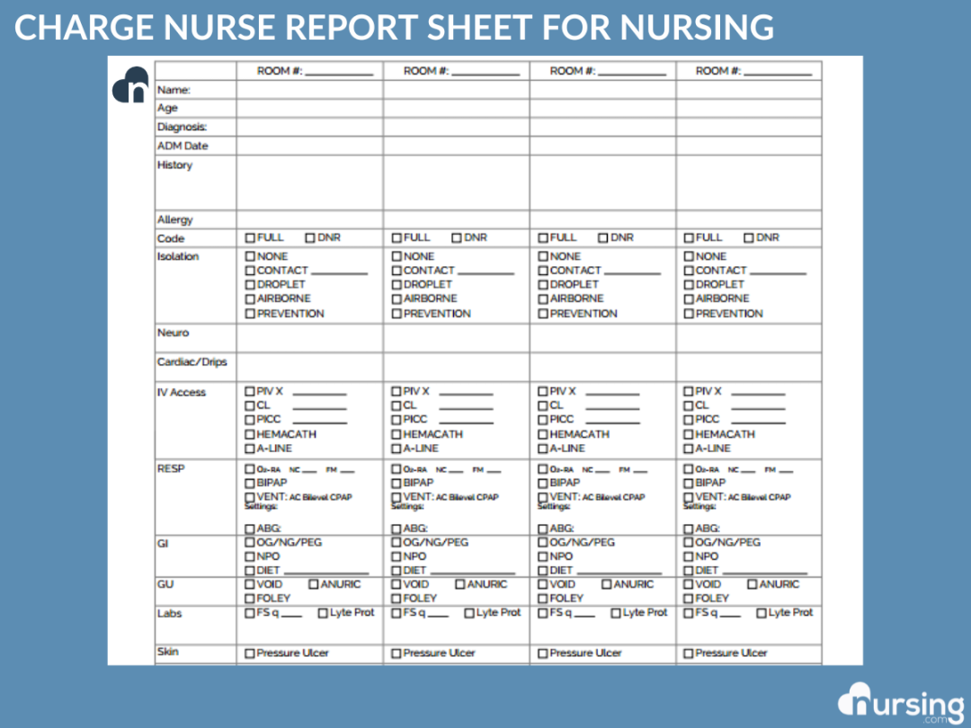 Ultimate Nursing Report Sheet Database & Free Downloads