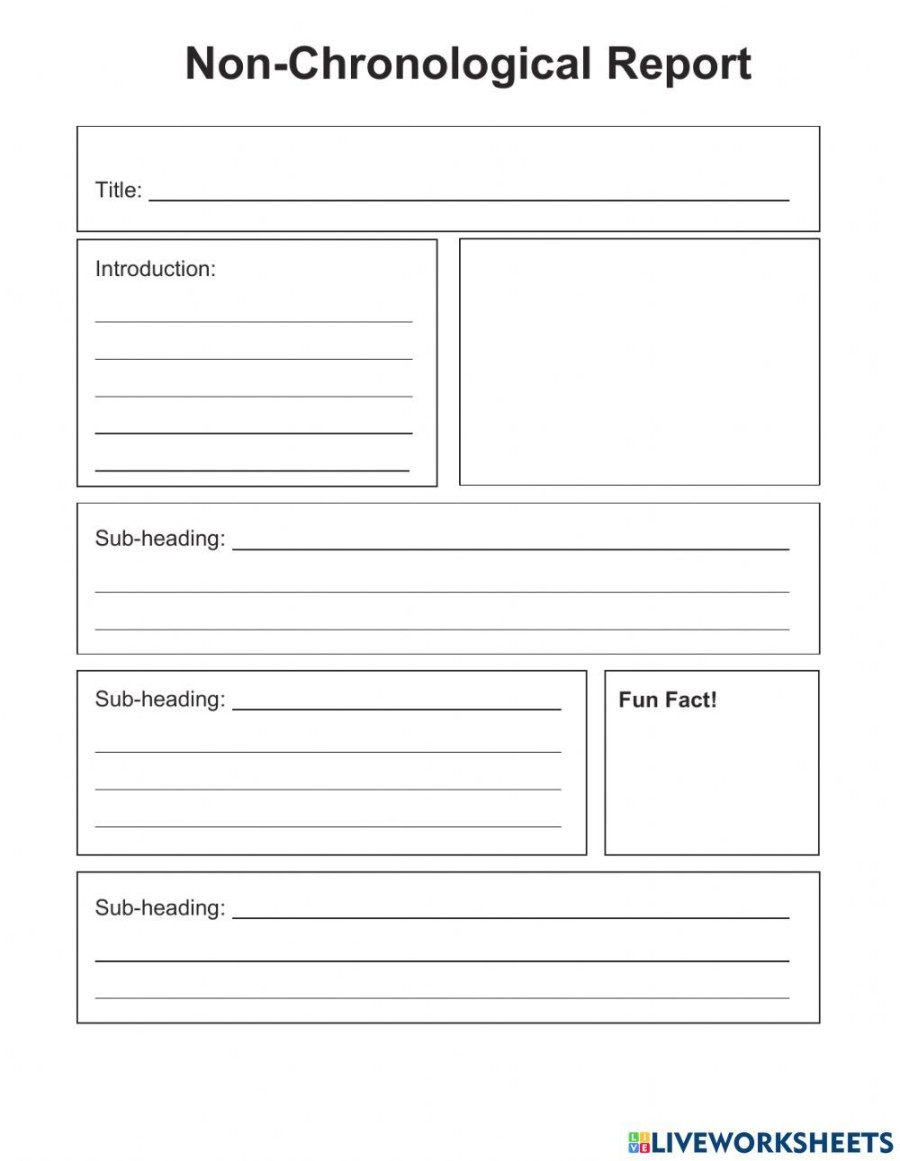 Writing Non-chronological report worksheet